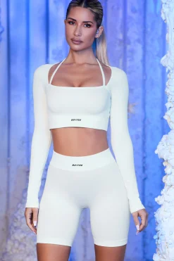 Oh Polly Women'S Clothing Sale - $65 And Under | Women'S Clothing Sale - $40 And Under^Ribbed Biker Shorts in White
