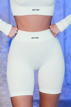 Oh Polly Women'S Clothing Sale - $65 And Under | Women'S Clothing Sale - $40 And Under^Ribbed Biker Shorts in White
