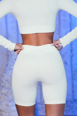 Oh Polly Women'S Clothing Sale - $65 And Under | Women'S Clothing Sale - $40 And Under^Ribbed Biker Shorts in White