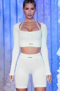 Oh Polly Women'S Clothing Sale - $65 And Under | Women'S Clothing Sale - $40 And Under^Ribbed Biker Shorts in White