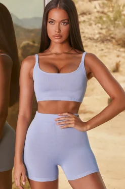 Oh Polly Women'S Clothing Sale - $65 And Under | Women'S Clothing Sale - $40 And Under^Ribbed Knit Biker Shorts in Blue