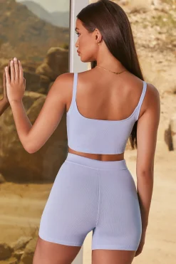 Oh Polly Women'S Clothing Sale - $65 And Under | Women'S Clothing Sale - $40 And Under^Ribbed Knit Biker Shorts in Blue