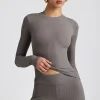Oh Polly Tops | Elevated Essentials^Ribbed Modal Crew Neck Top in Grey