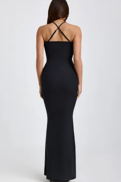 Oh Polly Tencel™ Modal Dresses^Ribbed Modal Halterneck Maxi Dress in Black