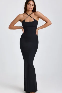 Oh Polly Tencel™ Modal Dresses^Ribbed Modal Halterneck Maxi Dress in Black