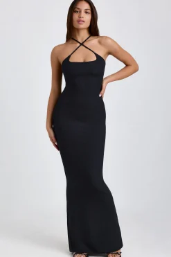 Oh Polly Tencel™ Modal Dresses^Ribbed Modal Halterneck Maxi Dress in Black