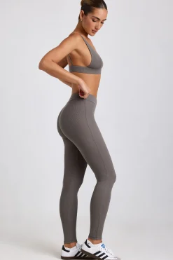Oh Polly Bottoms | Co-Ords^Ribbed Modal High Waist Leggings in Grey