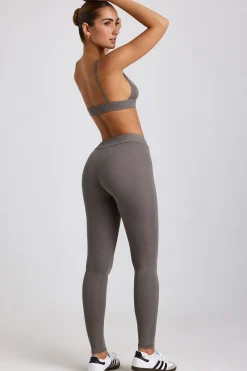 Oh Polly Bottoms | Co-Ords^Ribbed Modal High Waist Leggings in Grey