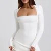 Oh Polly Tencel™ Modal Dresses^Ribbed Modal Lace-Trim Mini Dress in White