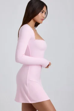Oh Polly Tencel™ Modal Dresses^Ribbed Modal Lace-Trim Mini Dress in Blossom Pink BlossomPink