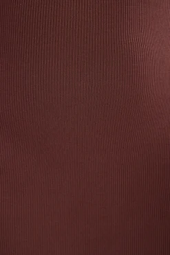 Oh Polly Tencel™ Modal Dresses^Ribbed Modal Long Sleeve Maxi Dress in Chocolate