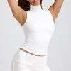 Oh Polly Bottoms | Co-Ords^Ribbed Modal Mid-Rise Foldover Shorts in White