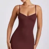 Oh Polly Women'S Clothing Sale - $65 And Under | Women'S Clothing Sale - $40 And Under^Ribbed Modal Mini Dress in Chocolate