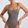 Oh Polly Women'S Clothing Sale - $65 And Under | Women'S Clothing Sale - $40 And Under^Ribbed Modal Square Neck Bodysuit in Grey