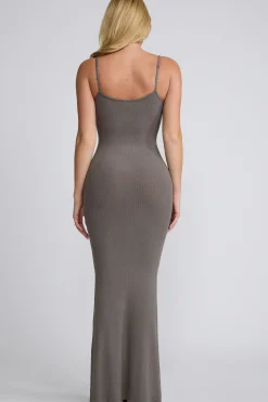 Oh Polly Women'S Clothing Sale - $65 And Under | Women'S Clothing Sale - $40 And Under^Ribbed Modal Square Neck Maxi Dress in Grey