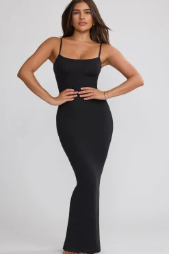 Oh Polly Tencel™ Modal Dresses^Ribbed Modal Square Neck Maxi Dress in Black