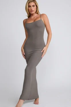 Oh Polly Women'S Clothing Sale - $65 And Under | Women'S Clothing Sale - $40 And Under^Ribbed Modal Square Neck Maxi Dress in Grey