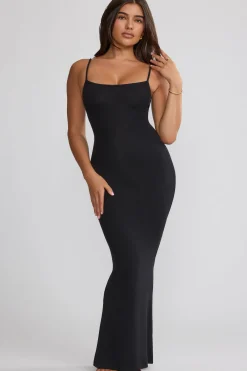 Oh Polly Tencel™ Modal Dresses^Ribbed Modal Square Neck Maxi Dress in Black