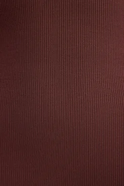 Oh Polly Tencel™ Modal Dresses^Ribbed Modal Square Neck Maxi Dress in Chocolate