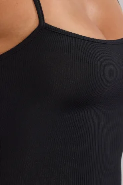 Oh Polly Tencel™ Modal Dresses^Ribbed Modal Square Neck Maxi Dress in Black