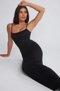 Oh Polly Tencel™ Modal Dresses^Ribbed Modal Square Neck Maxi Dress in Black