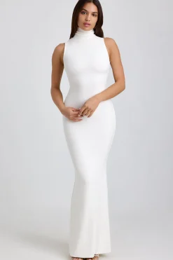 Oh Polly Tencel™ Modal Dresses^Ribbed Modal Turtleneck Maxi Dress in White
