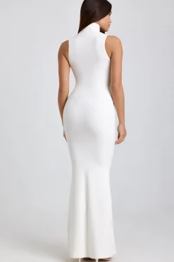 Oh Polly Tencel™ Modal Dresses^Ribbed Modal Turtleneck Maxi Dress in White