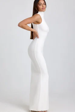 Oh Polly Tencel™ Modal Dresses^Ribbed Modal Turtleneck Maxi Dress in White