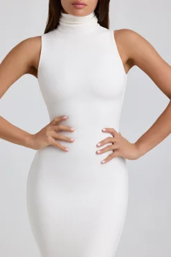 Oh Polly Tencel™ Modal Dresses^Ribbed Modal Turtleneck Maxi Dress in White