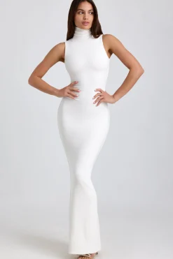 Oh Polly Tencel™ Modal Dresses^Ribbed Modal Turtleneck Maxi Dress in White