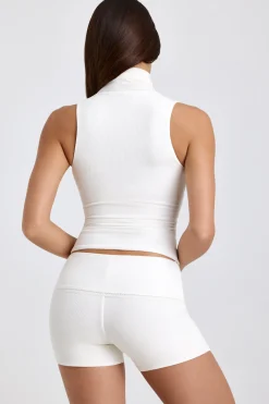 Oh Polly Co-Ords | Tops^Ribbed Modal Turtleneck Tank Top in White
