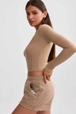 Oh Polly Women'S Clothing Sale - $65 And Under | Women'S Clothing Sale - $40 And Under^Ribbed Modal V-Neck Crop Top in Mocha Brown MochaBrown