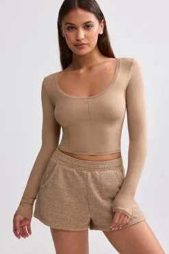 Oh Polly Women'S Clothing Sale - $65 And Under | Women'S Clothing Sale - $40 And Under^Ribbed Modal V-Neck Crop Top in Mocha Brown MochaBrown