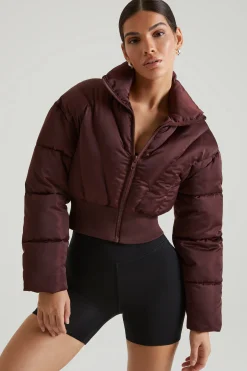 Oh Polly Outerwear | Fall Outfits^Ribbed Puffer Jacket in Brown