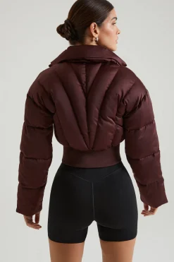 Oh Polly Outerwear | Fall Outfits^Ribbed Puffer Jacket in Brown
