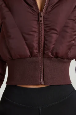 Oh Polly Outerwear | Fall Outfits^Ribbed Puffer Jacket in Brown