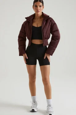 Oh Polly Outerwear | Fall Outfits^Ribbed Puffer Jacket in Brown