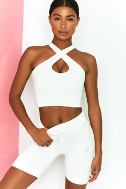 Oh Polly Women'S Clothing Sale - $65 And Under | Women'S Clothing Sale - $40 And Under^Ribbed Tie Front Cycling Shorts in White