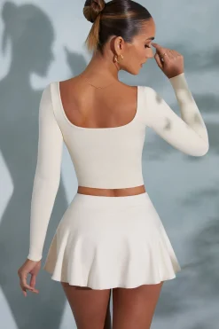 Oh Polly Tops | Elevated Essentials^Rounded Square Neck Long Sleeve Top in Ivory