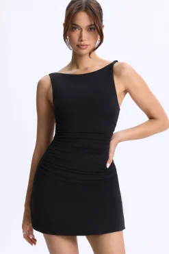 Oh Polly Skirts & Skorts | Elevated Essentials^Ruched A-Line Micro Mini Dress in Black