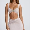 Oh Polly Women'S Clothing Sale - $65 And Under | Women'S Clothing Sale - $40 And Under^Ruched A-Line Mini Skirt in Sky Grey SkyGrey