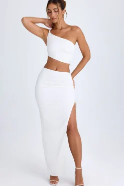 Oh Polly Skirts & Skorts | Co-Ords^Ruched Asymmetric Maxi Skirt in White