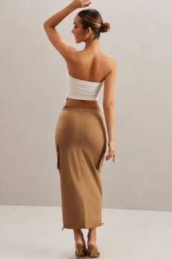 Oh Polly Co-Ords | Tops^Ruched Bandeau Crop Top in Ivory