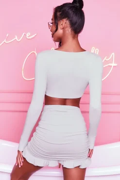 Oh Polly Women'S Clothing Sale - $40 And Under | Women'S Clothing Sale - $65 And Under^Ruched Bodycon Mini Skirt in Grey