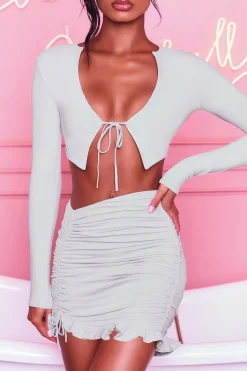 Oh Polly Women'S Clothing Sale - $40 And Under | Women'S Clothing Sale - $65 And Under^Ruched Bodycon Mini Skirt in Grey