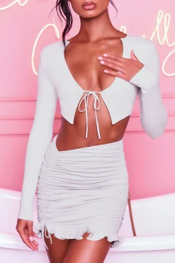 Oh Polly Women'S Clothing Sale - $40 And Under | Women'S Clothing Sale - $65 And Under^Ruched Bodycon Mini Skirt in Grey