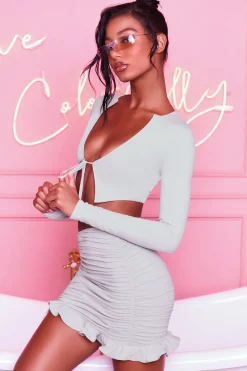 Oh Polly Women'S Clothing Sale - $40 And Under | Women'S Clothing Sale - $65 And Under^Ruched Bodycon Mini Skirt in Grey