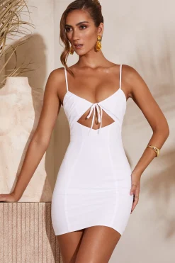 Oh Polly Women'S Clothing Sale - $65 And Under | Women'S Clothing Sale - $40 And Under^Ruched Bust Cut Out Mini Dress in White