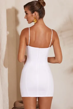 Oh Polly Women'S Clothing Sale - $65 And Under | Women'S Clothing Sale - $40 And Under^Ruched Bust Cut Out Mini Dress in White