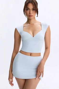 Oh Polly Women'S Clothing Sale - $65 And Under | Women'S Clothing Sale - $40 And Under^Ruched Cap-Sleeve Top in Dusty Blue DustyBlue